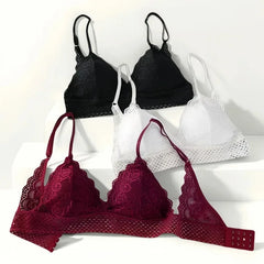 Floral Lace Bralette Girls Non-Wire Push Up Bras For Women Soft Sexy Intimates Brassiere V-neck Lingerie Female Underwear