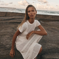 White Knitted Beach Dress Women Summer Short Sleeve Sexy See Through Bodycon Maxi Dress Club Party Long Dress Cover-Ups