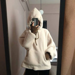 Fake Two Sweatshirts Thickened Casual Women Sweatshirts Hoodies Fashion Streewear Winter Korean Women Clothing New