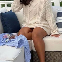 Vintage Women Knitted Pullovers Elegant Casual Oversize Long Sleeve Sweaters Autumn Winter Solid Lady Sweaters Street