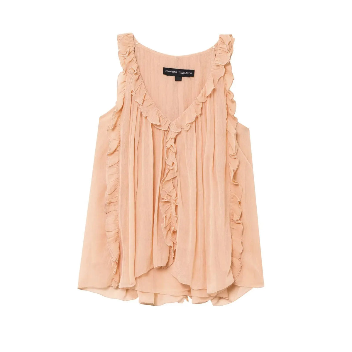 Fashion Ruffle Chic Summer Tank Top For Women Chiffon Solid Color Loose Sleeveless Top V Neck Sweet Hic Woman Vest New