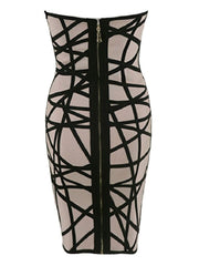 High Quality Strapless Rayon Sexy Geometric Perspective  Women's New Fashion Bodycon Mini DressPbong  mid size graduation outfit romantic style teen swag clean girl ideas 90s latina aesthetic