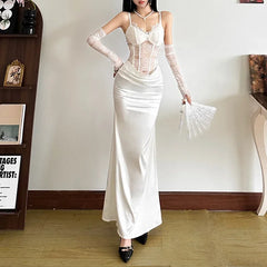 Autumn and winter new women's solid color slim fit high waist fashionable sling sexy backless dress