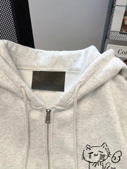 Japan Kawaii Cartoon Hoodies Women Vintage Preppy Style Cute Sweet Sweatshirts Loose Long Sleeve Lady Y2K Fall Winter Tops