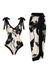 String One Piece Swimsuit & Vent Skirt Padded Sexy Swimwear Women Bathing Suit Female Swimming Summer Beachwear Bodysuit