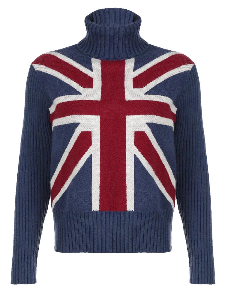 New Autumn Winter Turtleneck Pullover Sweaters For Women American Retro Slim Casual Basic Knitted Jumpers