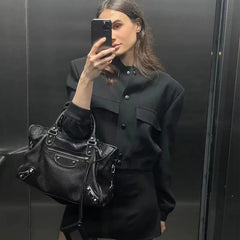 Woman Bomber Jacket Coat White Autumn Winter Button Baseball Aviator Cropped Jackets for Women Long Sleeve Crop Outerwear