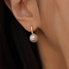 925 Sterling Silver Pearl Earrings Simple Style Charm Geometric Earrings Beautiful Jewelry for Women Party Gift
