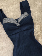 Y2K Summer New Sexy Sweet Chicly Women Dress Blue Slim Simple Sleeveless Dresses Female Fashion Street Casual Basic Woman Dress