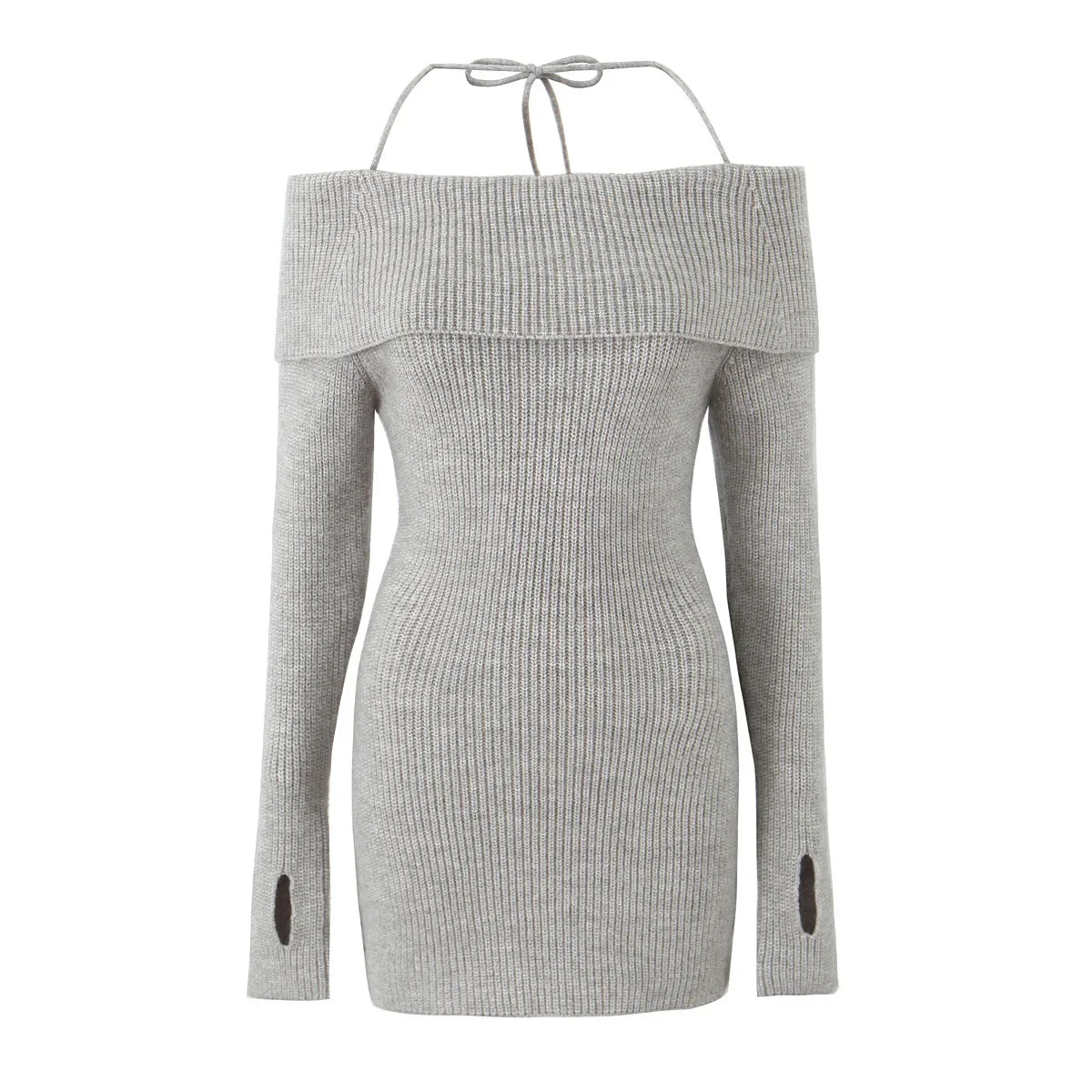 Evening party birthday dresses luxury prom sexy Sweater dress women halter dress off shoulder knitted short dress black elegant