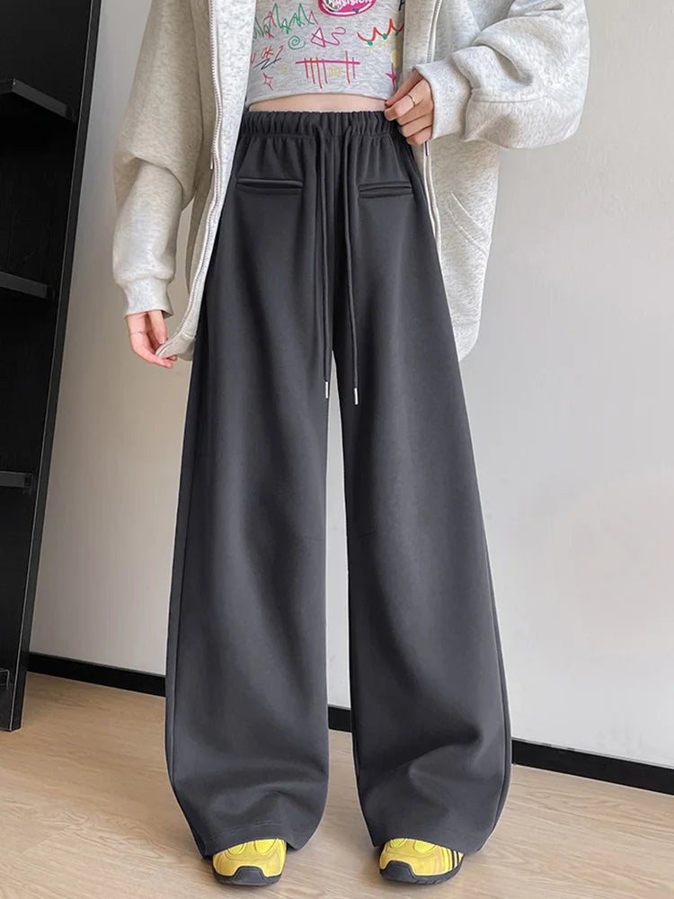 Streetwear Y2K Women Sweatpants Vintage Loose Hip Hop Design Pant Casual Fall Winter High Waist American Retro Bf Trousers