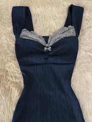 Y2K Summer New Sexy Sweet Chicly Women Dress Blue Slim Simple Sleeveless Dresses Female Fashion Street Casual Basic Woman Dress