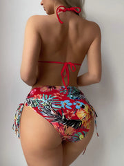 Halter Triangle Bikini Women Swimsuit With Kimono High Waist Swimwear Female Bathers BathingSwimming Swim Suit Beachwear