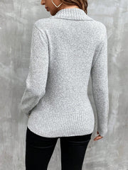 Women's fashion big collar pullover long sleeved autumn and winter knitted sweater