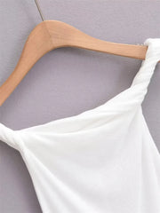 Twist Off-Shoulder Slim T-shirt Solid Patchwork Elegant Backless Women's Top Y2k Top Pleated Casual Strapless Pullover Tee