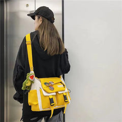 Female Harajuku Diagonal Crossbody Bags for Women Youth Nylon Handbags Shoulder Bag Fashion Canvas Messenger Bag Packs Bolsas
