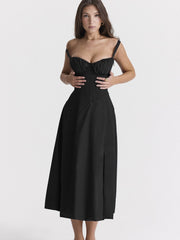 Shoulder Flower Print Sexy Dress For Women High Split Elegant Long Dresses Backless Bodycon Summer Dress Vestidos