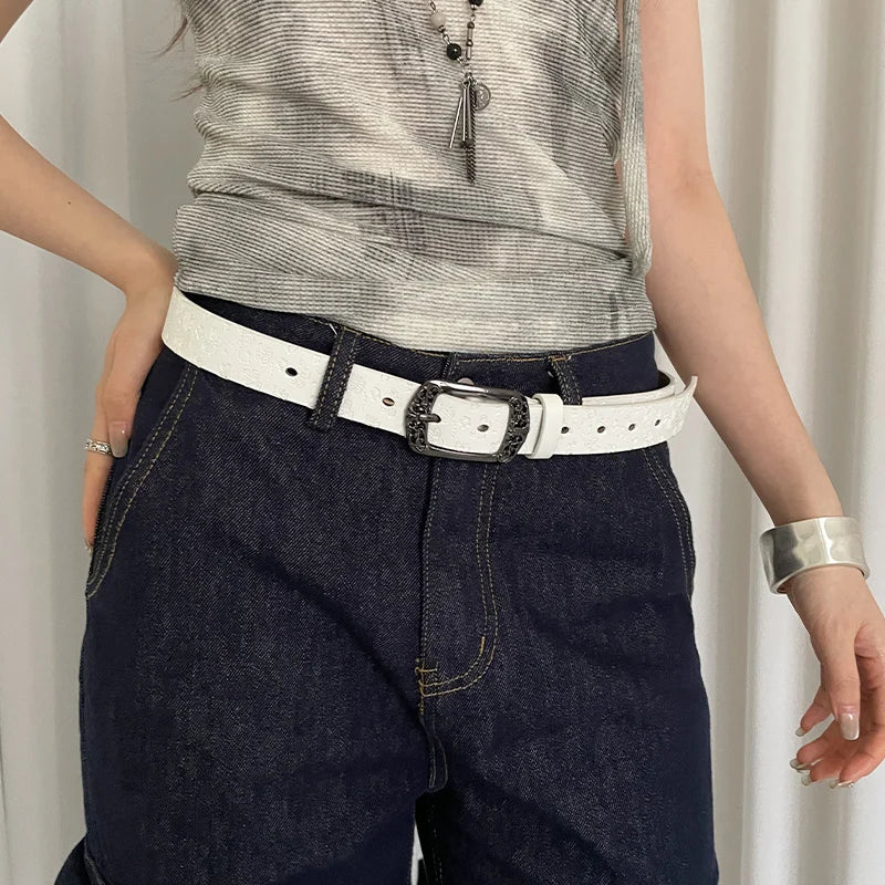 Retro Ethnic Style Butterfly Printed Red Belt For Women New In 2025 Versatile Belt With Jeans Belt Decoration