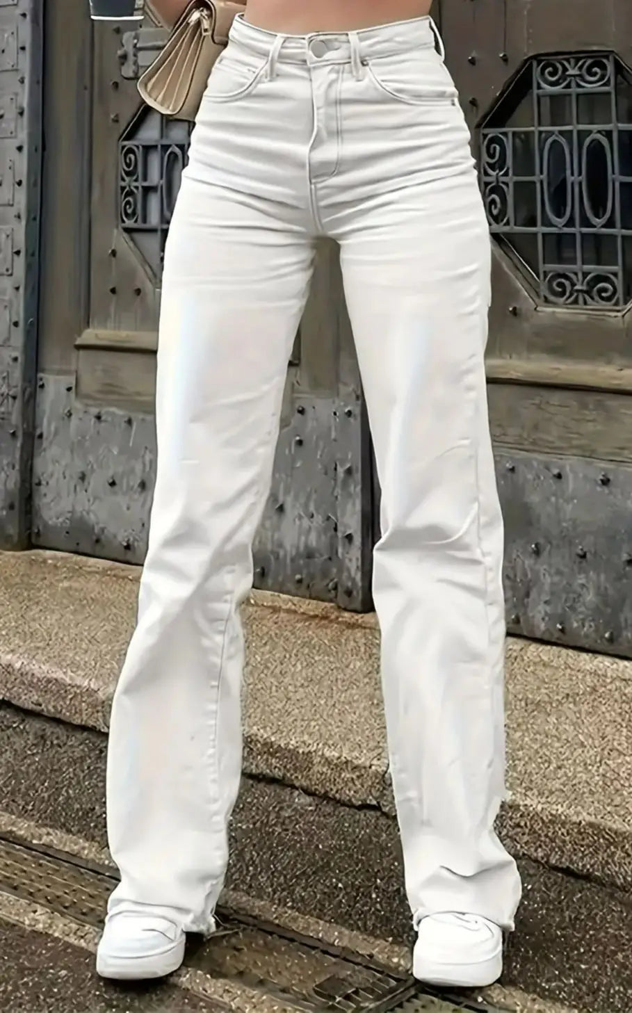 new European and American style printed straight jeans women's loose slimming comfortable casual all-match jeans