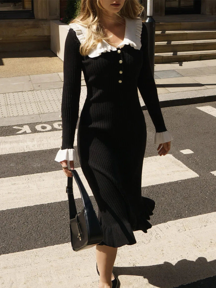 Women's long skirt V-neck summer casual Korean fashion women full match clothing millennial vintage dress