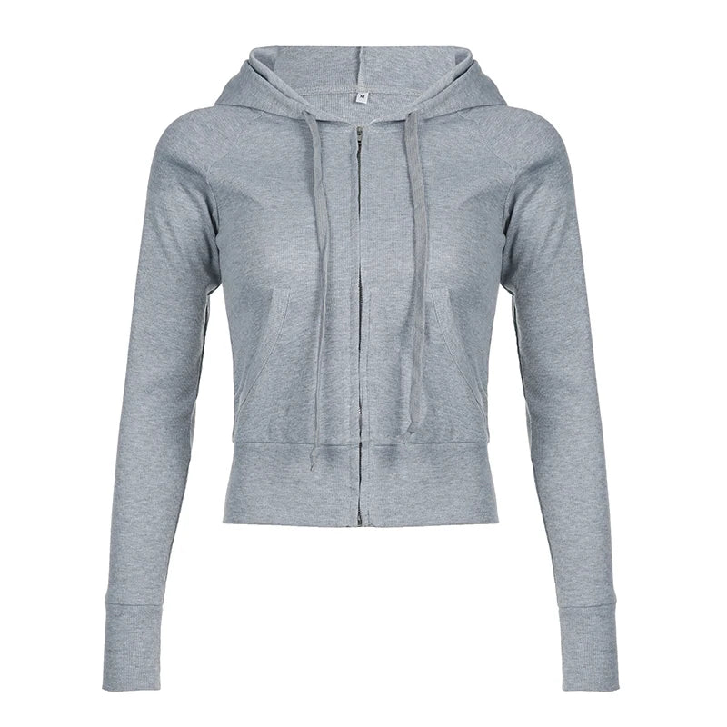 Solid Knitted Autumn Winter Women's Sweats Cardigan Long Sleeve Ribbed Causal Basic 2024s Fashion Zip Up Hooded Coat