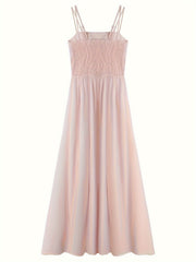 Korean-style Trendy Design Temperament Slimming Dating Vacation Pink Body-hugging Dress with Suspenders And Halter Neck