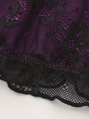 Sexy Halter Gothic Lace Floral Contrast Top - Women'S Blouse - Perfect for Spring, Summer, and Autumn Back-To-School Season