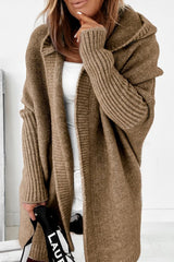 Pbong - Khaki Street Solid Asymmetrical Solid Color Hooded Collar Tops