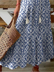 Women's A Line Dress Maxi long Dress Purple Half Sleeve Print Ruched Print Spring Summer V Neck Casual Vacation 3XL