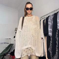 Spicy Girls Punk & Gothic Y2K Year 2000 Knit / Cutsew Masquerade Women's Japanese Cosplay Costumes Beige / Black / Top